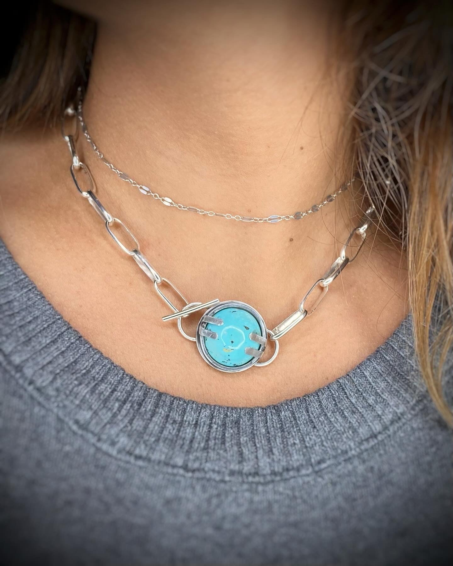 Handmade Chain and Turquoise Choker