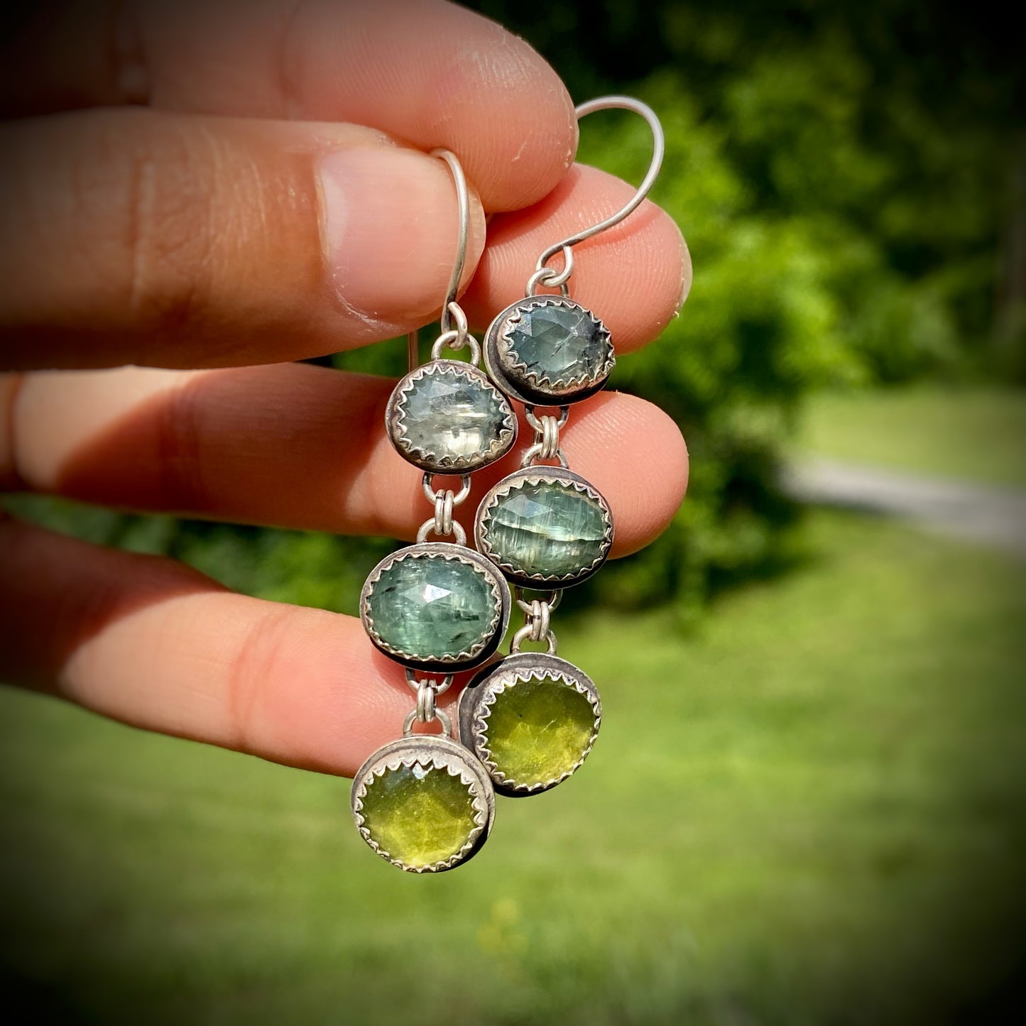 Shades of Green Gemstone Dangles