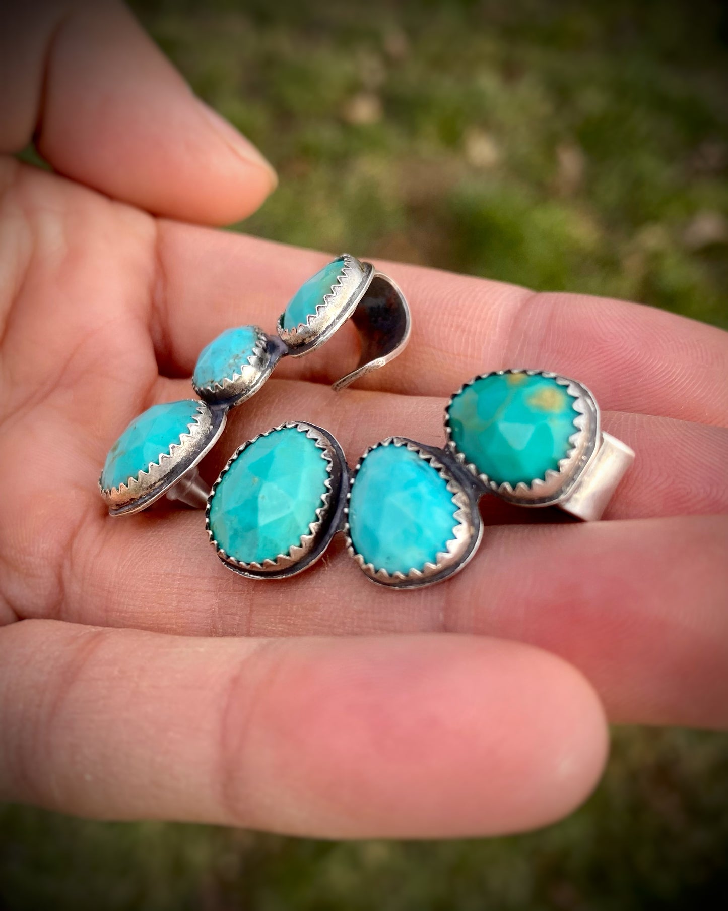 Turquoise Ear Climbers