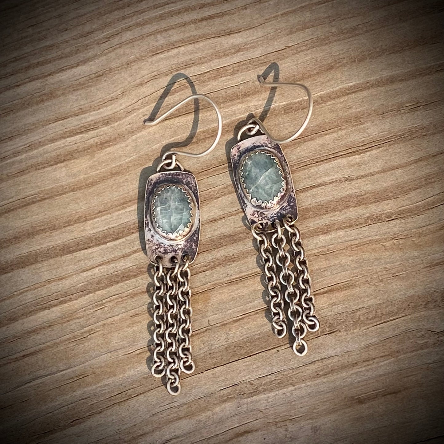 Aqua Kyanite Chain Dangles