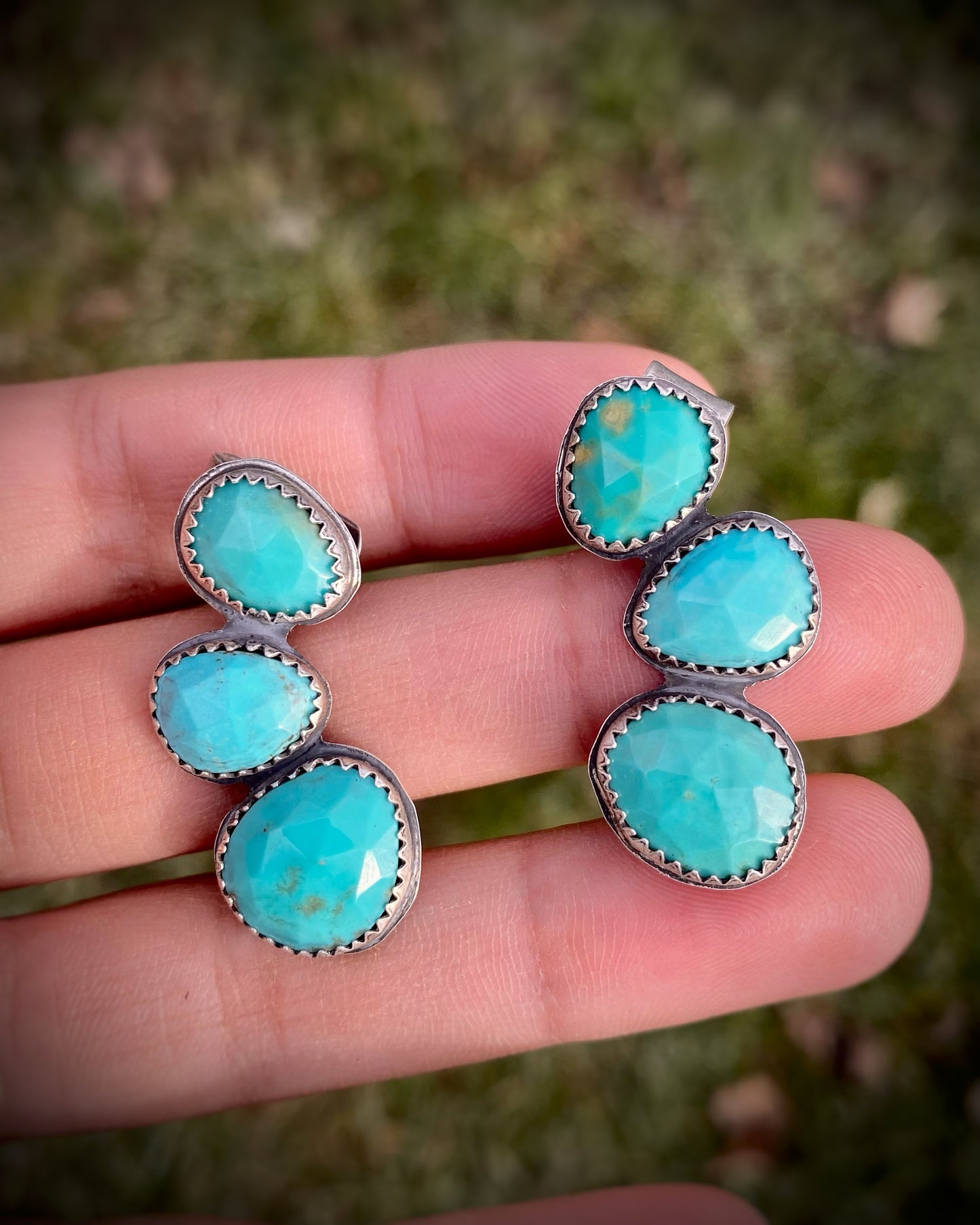 Turquoise Ear Climbers