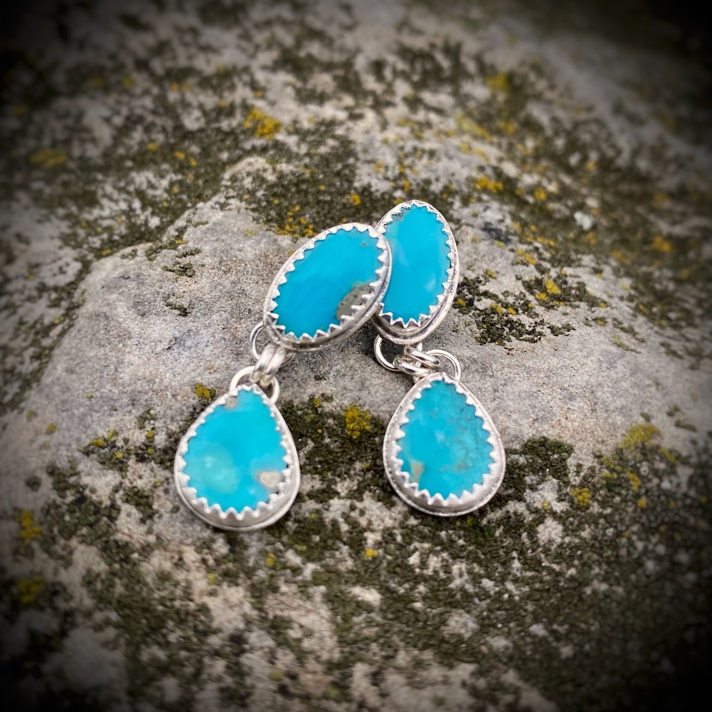 Turquoise Duel-Dangle Push-Backs