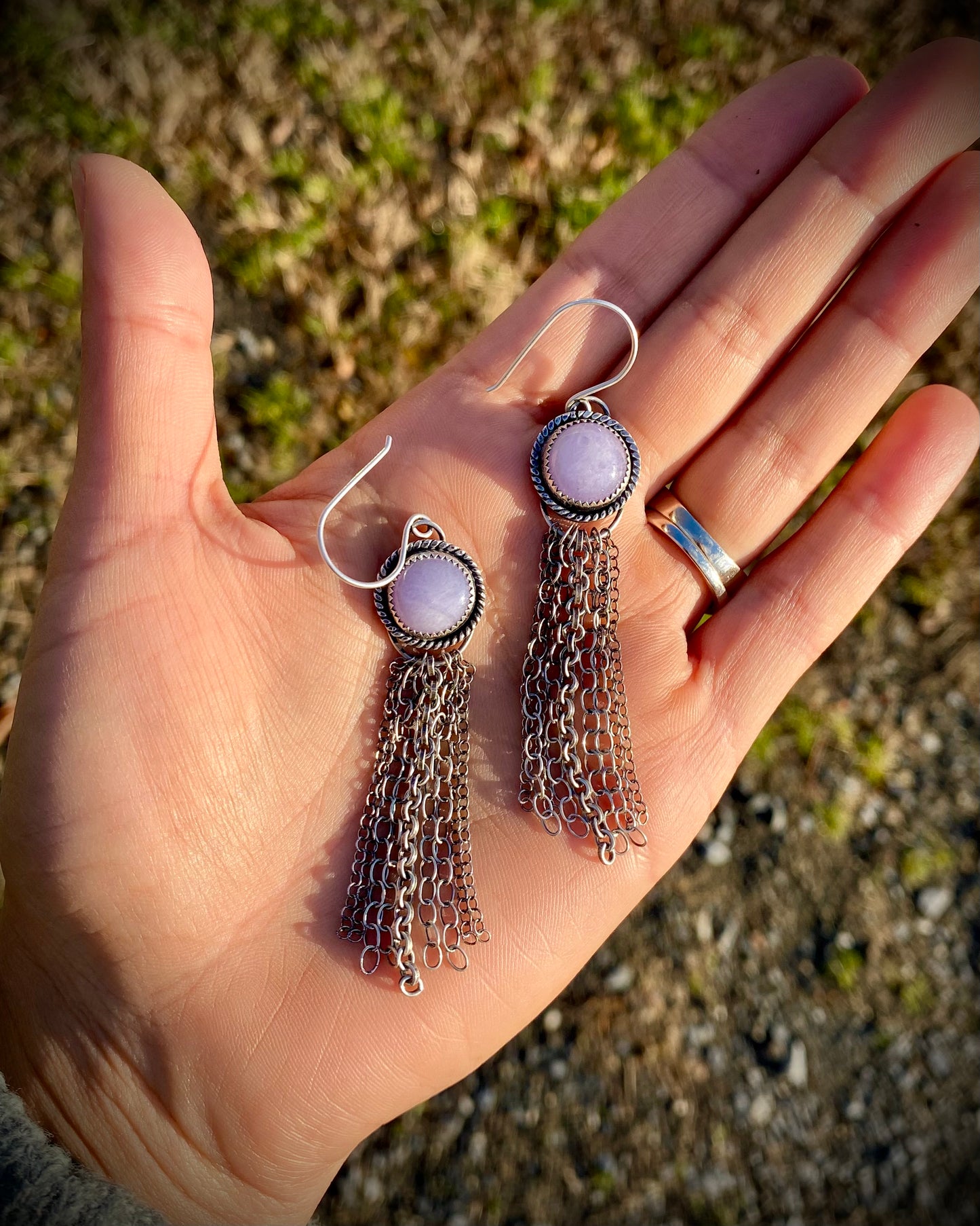 Lavender Jade Chain Dangles