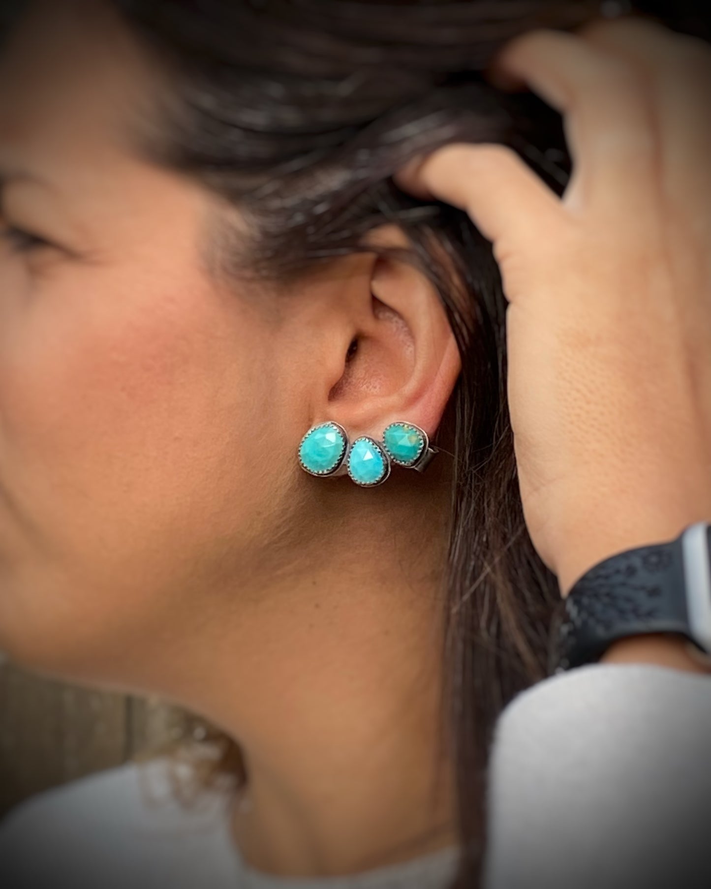 Turquoise Ear Climbers