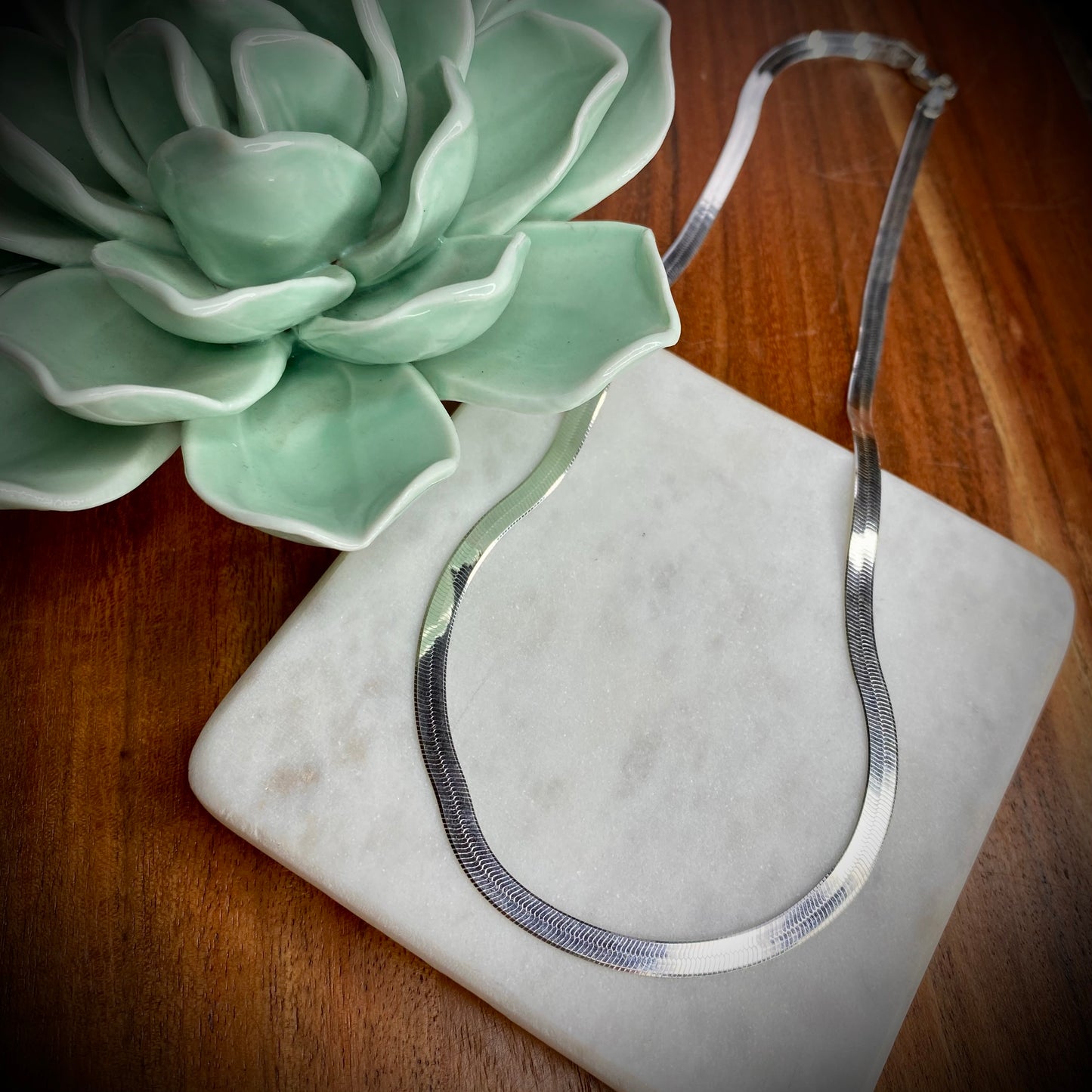 Sterling Silver Herringbone Necklace