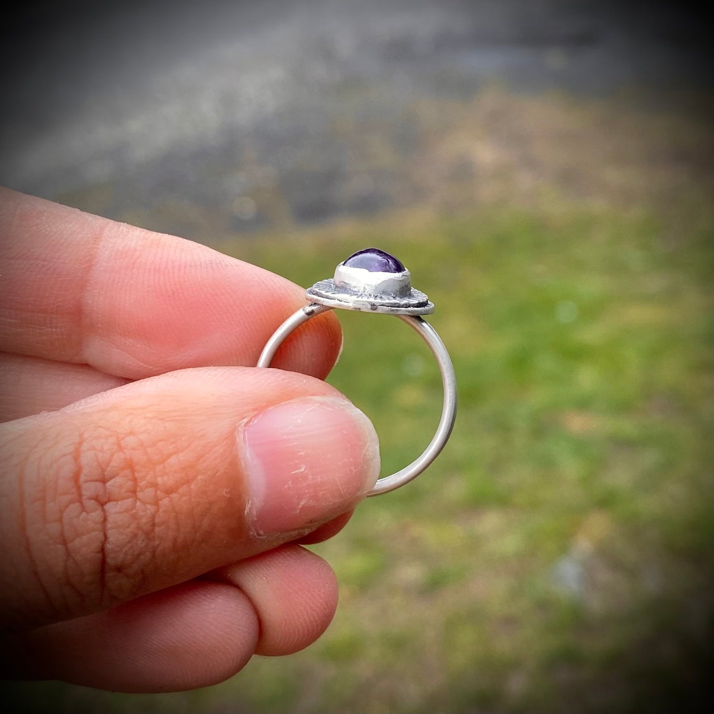 Amethyst Teardrop Ring