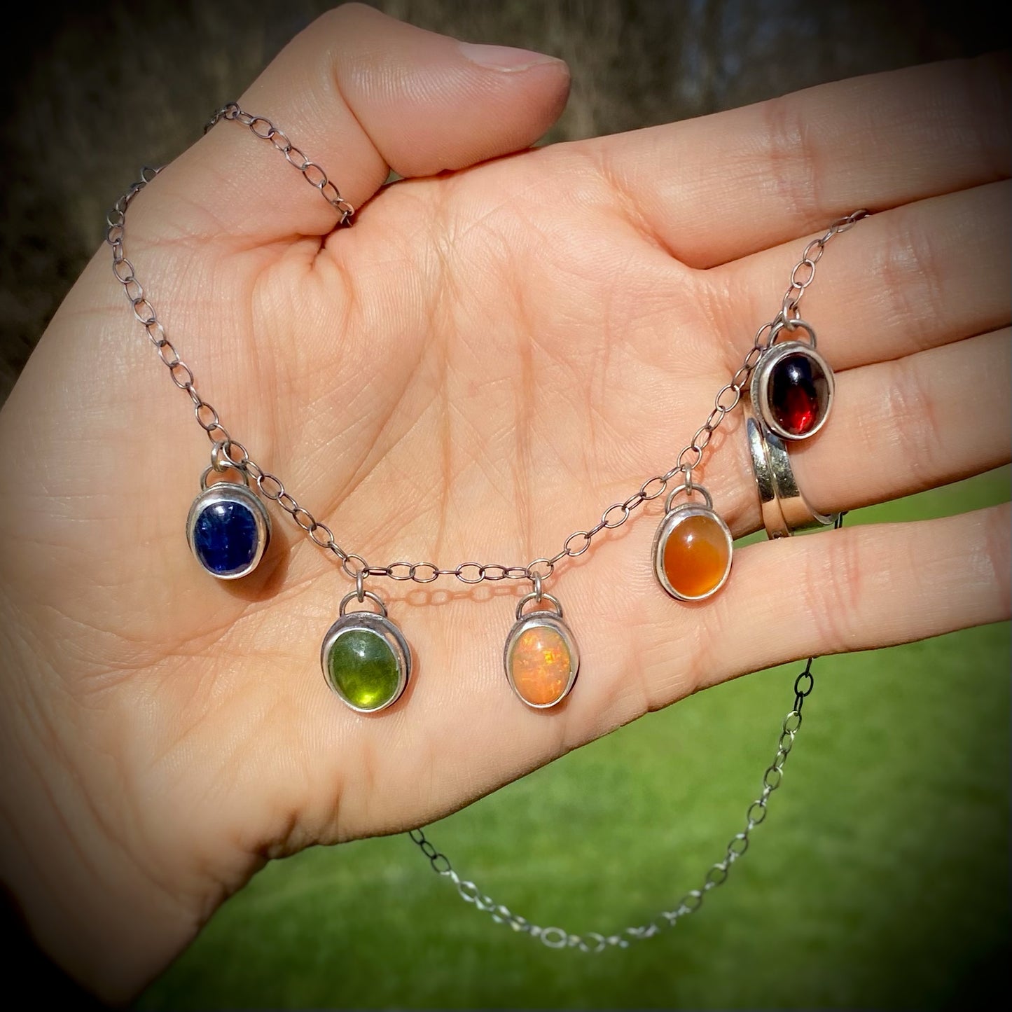 Rainbow Gemdrop Necklace