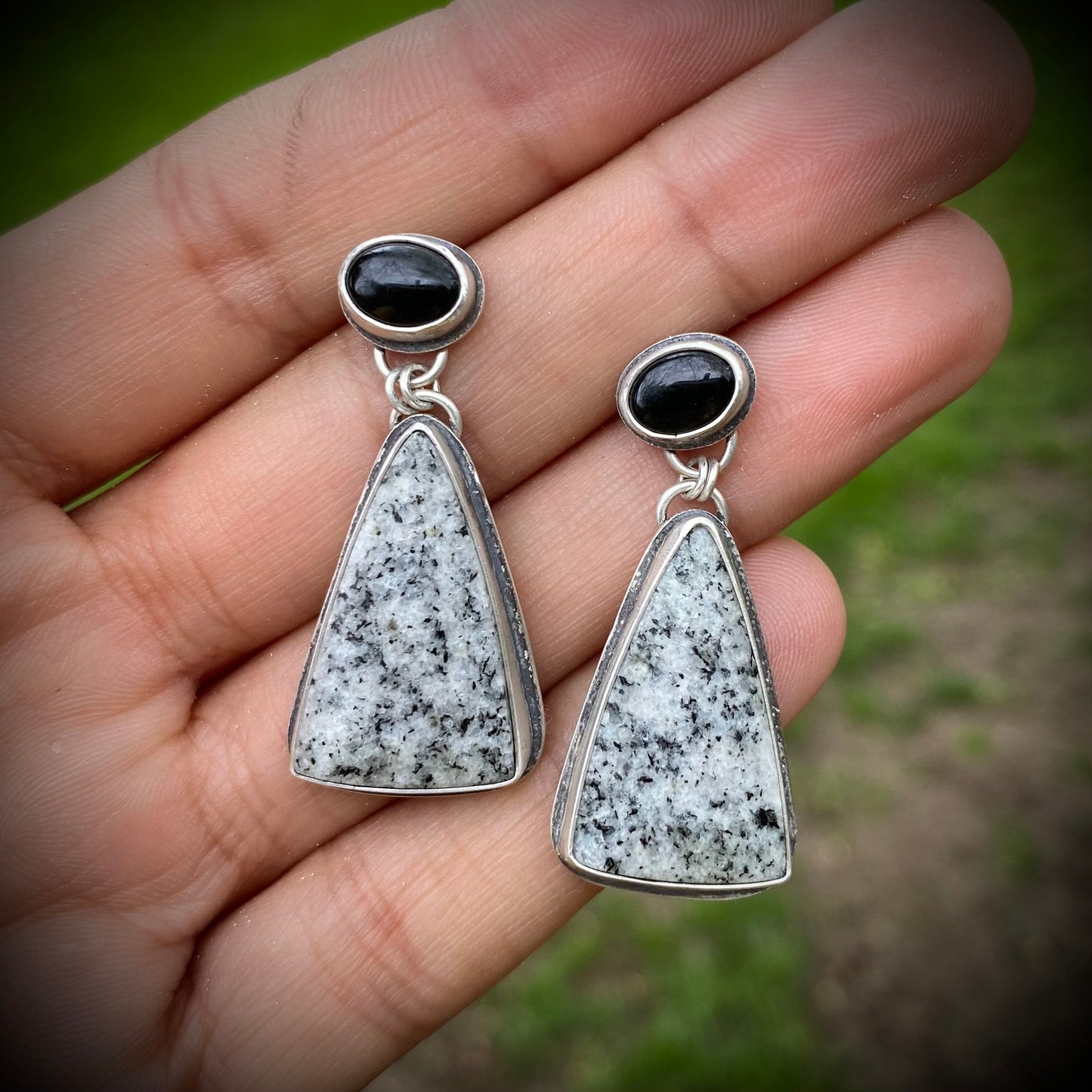 Black and White - Dual Stone Dangles