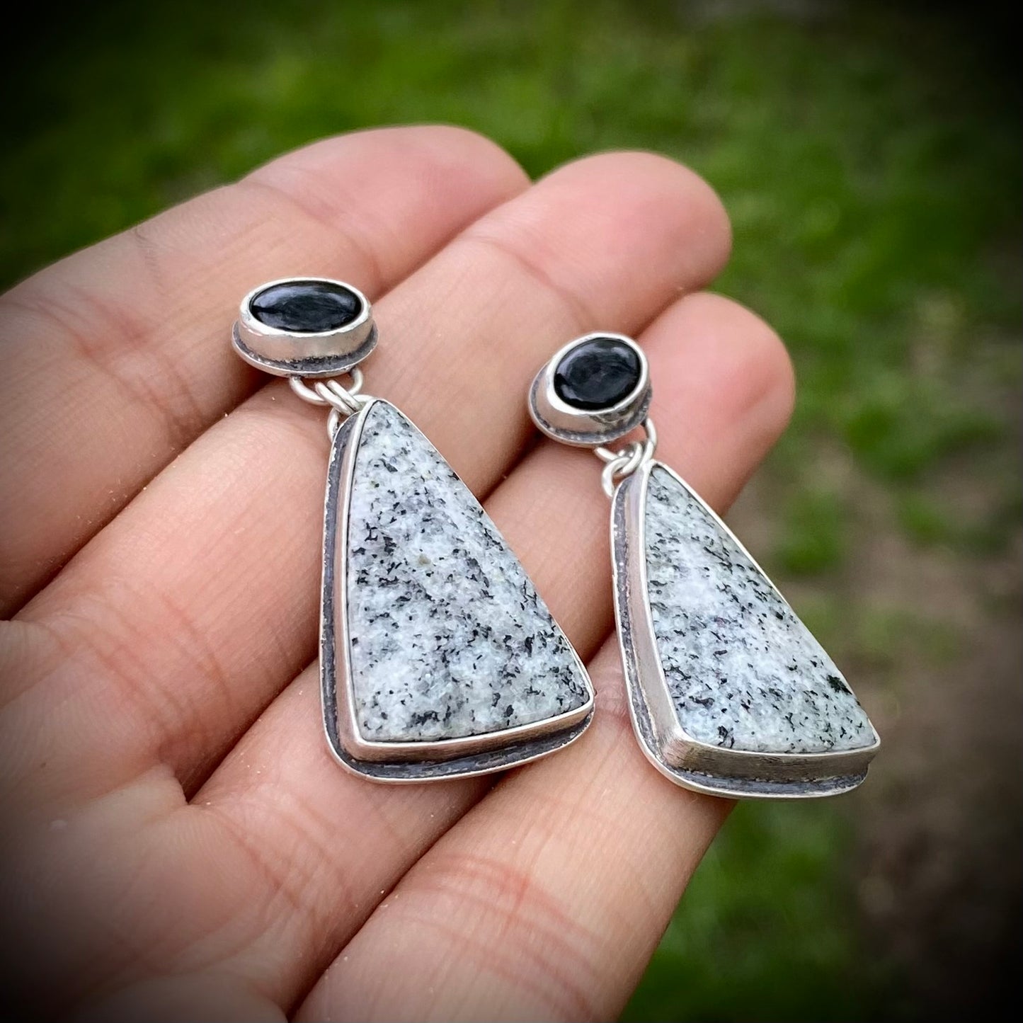 Black and White - Dual Stone Dangles