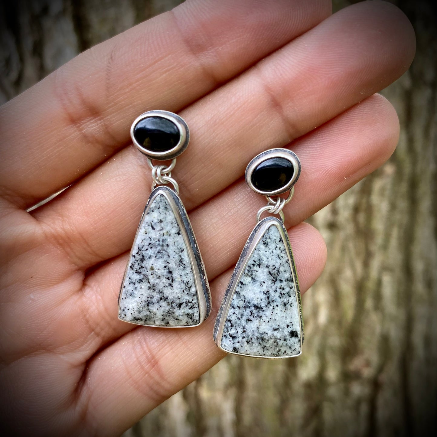 Black and White - Dual Stone Dangles