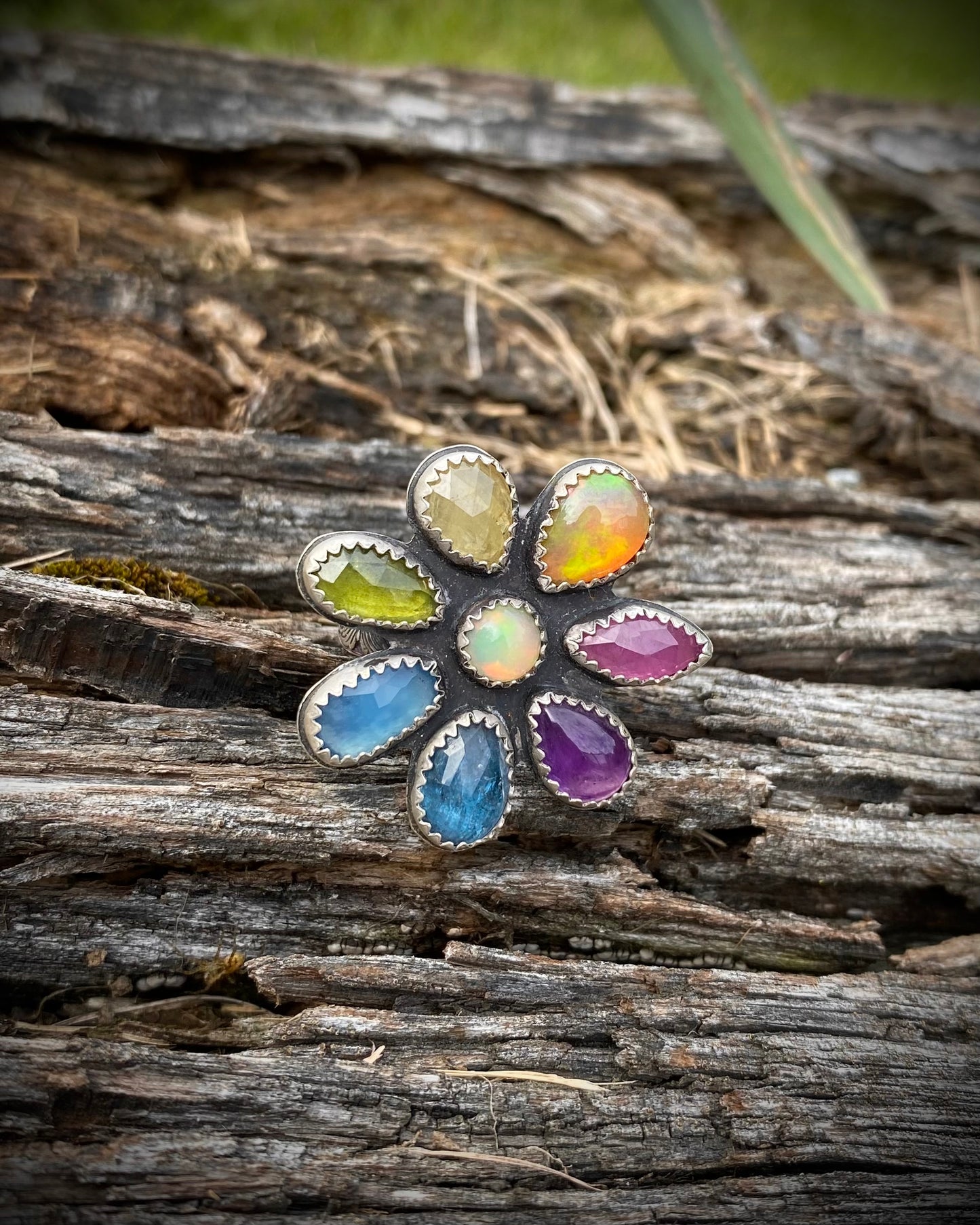 Rainbow Flower Ring