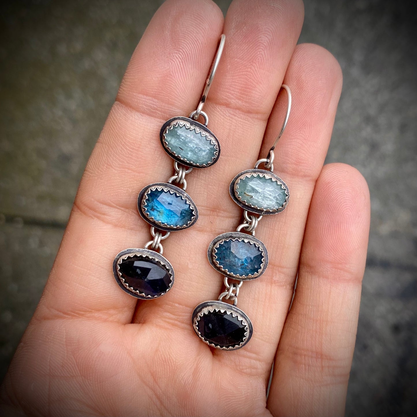 Shades of Blue Gemstone Dangles